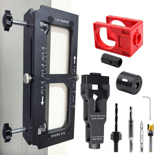 Door hinge jig - hinge, latch