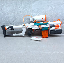 NERF N Strike Elite Modulus Tri Strike Blaster Gun + Attachments + 10 Foam Darts