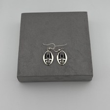 Sterling Silver Kit Heath Drop Earrings – Mackintosh Art Nouveau Rose Design