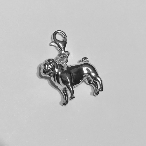 Pug sterling silver - pug, charm