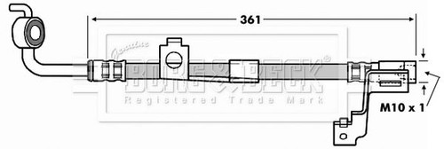 Borg beck bbh6973 brake hose - borg,