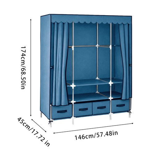 Portable fabric wardrobe with - wardrobe,