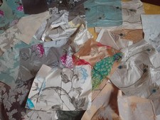  voyage embroidered silk 42cm  X 53 cm  22 Pieces Of 100%   real Silk samples 