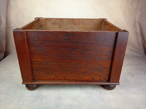 Antique oak planter box - oak,