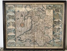 Antique map of Cymru/Wales