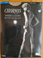 10 Denier  Sherry Tan Charnos Sheer Lustre Gloss Shine Tights Medium - FREE POST