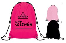 PRINCESS CROWN GYM BAG DANCE CLUB SCHOOL PE SPORTS SPARKLY PERSONALISED TIARA