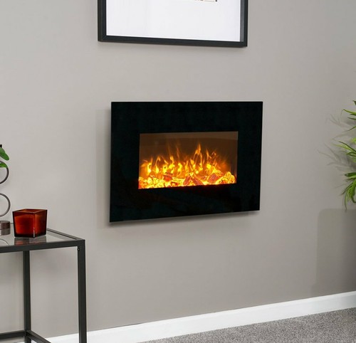 Electric fire black wall - fire,