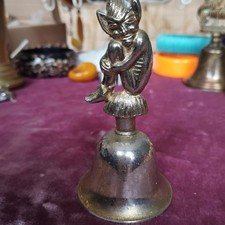 Vintage Brass Goblin Bell 1960s Pixie Figurine Altar Decor Wicca Witch Fae