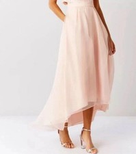 COAST Iridessa Blush pink Organza Hi-Lo Maxi Skirt 16 NEW