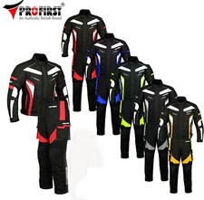 Mens Motorcycle Suit Motorbike Racing Armored Suits Waterproof Jacket Trouser UK