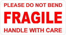 FRAGILE Handle With Care Labels with DO NOT BEND - Self adhesive Stickers