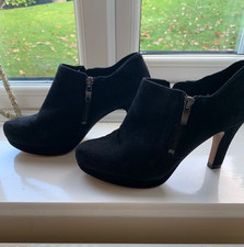 Clarks Black Suede Platform