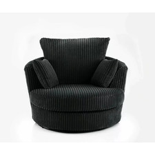 Black jumbo cord cuddel chair - black,