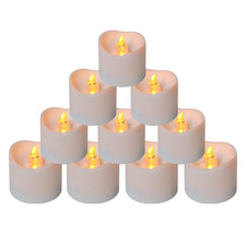 VIROSA 24 Pack LED Tea Light Candles – Flameless Wave Design Fake Lights Yellow
