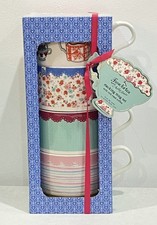 Stacking Mug Set 4 Pretty Ditsy Floral Chunky Coffee Mugs Debenhams Sealed Set