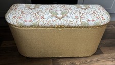 Vintage Lloyd Loom Style Ottoman With Angel Strawbridge Woodland Trail  Lid