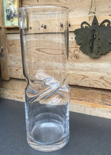 Large LSA International Handmade ‘Twist’ Clear Heavy Glass Statement Vase 44cm