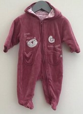 Mothercare pink Velour Pram Suit 3-6 Months baby girl