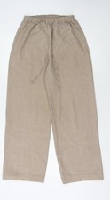 Saloos Women's Beige Wide-Leg Trousers, Size 12