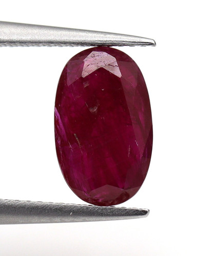 Natural red ruby - long, cut