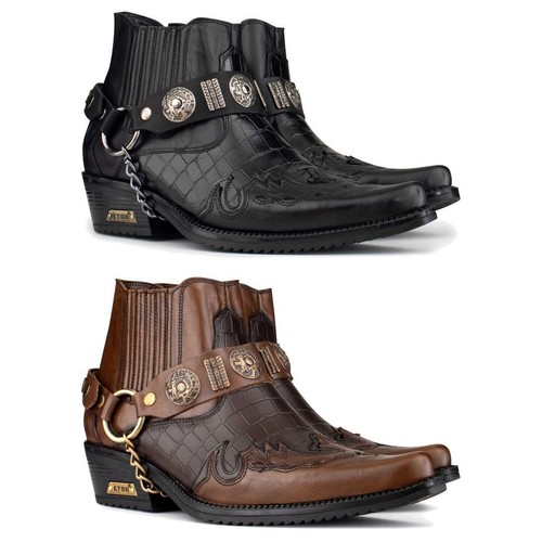 Mens real leather - leather, crocodile
