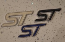 ST Badges Ford x3  front grill and rear hatchback door Blue Black & White