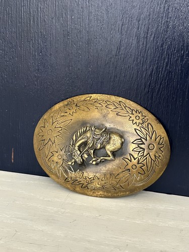 Vintage western brass belt - western,