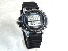 Working Casio DEP-610 Twin Sensor Log Memory Temp Diver Dive St.Steel Qz Watch