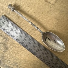 Antique Sterling Silver Souvenir Spoon Scotland  Thistle Motif Edinburgh 1906