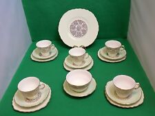 Royal Vale Harlequin Gold / Mint Tea Set 
