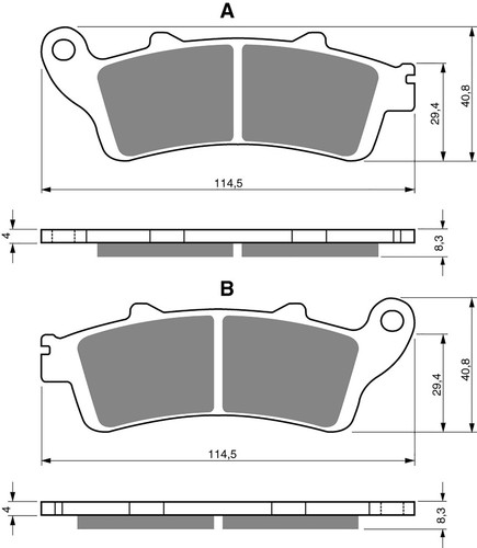 Brake disc pads - disc, l/h