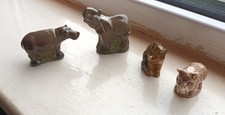 4x Vintage Wade Whimsies Elephant, Hippo,Pig,Cat Whimsies