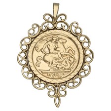 9ct Gold Pendant 3.78g St George Plain 44.4mm x 27.3mm - Fully Hallmarked