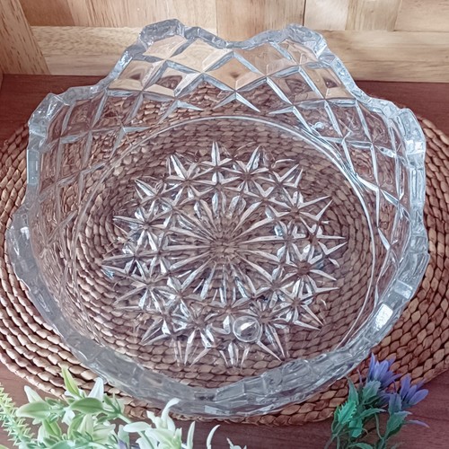 Vintage heavy cut glass - heavy,