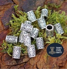 Viking Rune Beard Rings Hair Beads Norse Dreadlocks Paracord Individual Runes