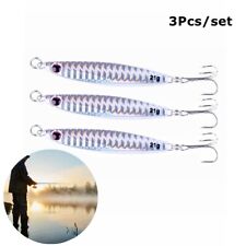3Pcs Sea Fishing Silver Metal Minnow Mackerel Spinners Lures Baits 21gm