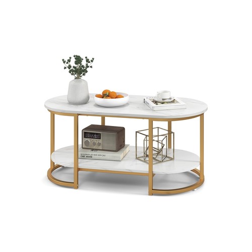 Tier marble coffee table - coffee,