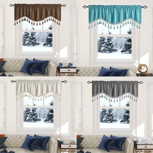 Tasseled voile swags velvet - tasseled,
