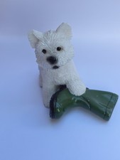 Leonardo Collection Westie Puppy Ornament with Green Boot 
