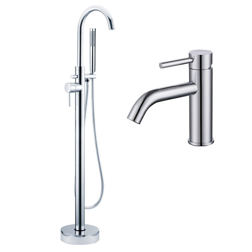 Chrome freestanding bath - chrome,