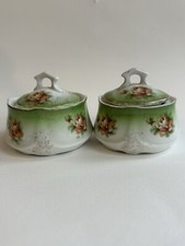 RARE SET OF 2 Nelson Ware PORCELAIN TRINKET BOXES W/PINK ROSES W/GOLD TRIM w/Lid