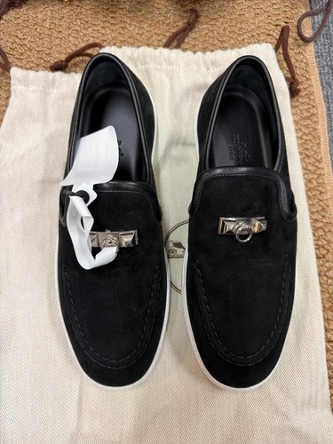 Eu36 hermès black suede - hermès,