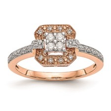 10K Rose Gold Square Halo