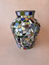 Colourful mosaic glass vase - colourful,