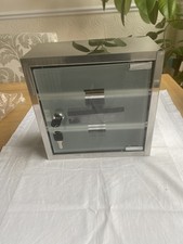 Lockable Cabinet Metal Wall Mounted Medicine Cupboard First Aid Box Glass Door