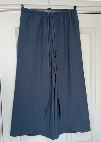 Linen mix blue pants - blue, pants/skirt