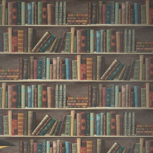 Retro library bookshelf - library,