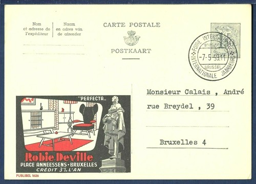 Belgium postal card - postal, 1959
