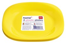 4 x Yellow Plastic Plates